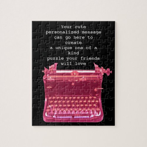 Cute Typewriter Personalized Jigsaw Puzzle