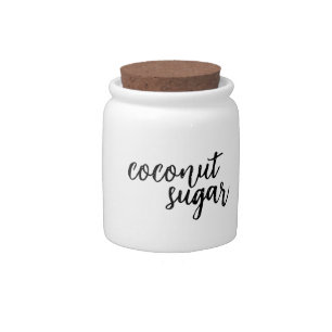 Cute Typography Coconut Sugar Container Candy Jar
