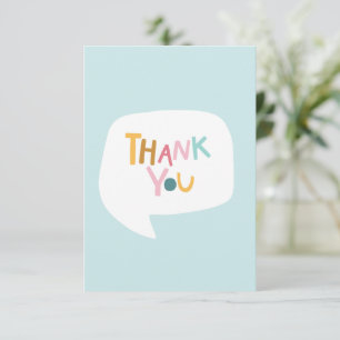 Cute Typography Coral Flat Thank You Card