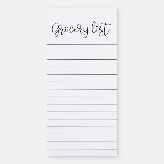 Cute typography Grocery list Magnetic Notepad (Front)