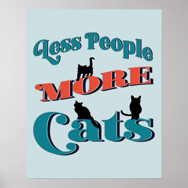 Cute Typography Office Home Cats Poster (Front)