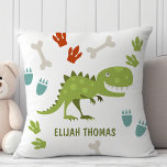 Cute Tyrannosaurus Dinosaur Custom Personalized Throw Pillow<br><div class="desc">Beautiful modern decorative accent throw pillow. Perfect for the couch or the bed. Cute home decor for any room. Choose your own shape: square,  rectangle,  lumbar or round.</div>