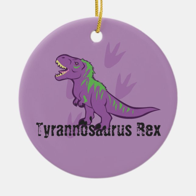 Cute Tyrannosaurus Rex Ceramic Ornament (Front)