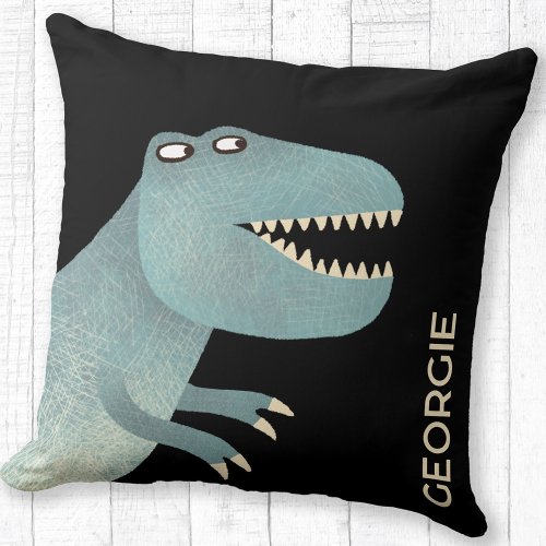 Cute Tyrannosaurus Rex Dinosaur Personalized Throw Pillow