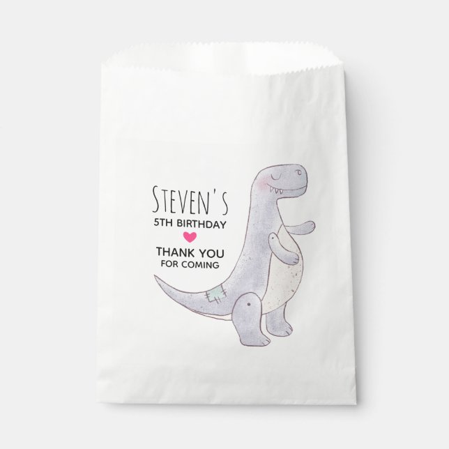 Cute Tyrannosaurus Rex Dinosaur Toy Birthday Favor Bag (Front)