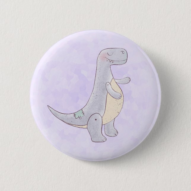 Cute Tyrannosaurus Rex Dinosaur Toy Button (Front)