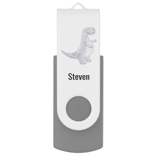 Cute Tyrannosaurus Rex Dinosaur Toy Flash Drive (Front Vertical)