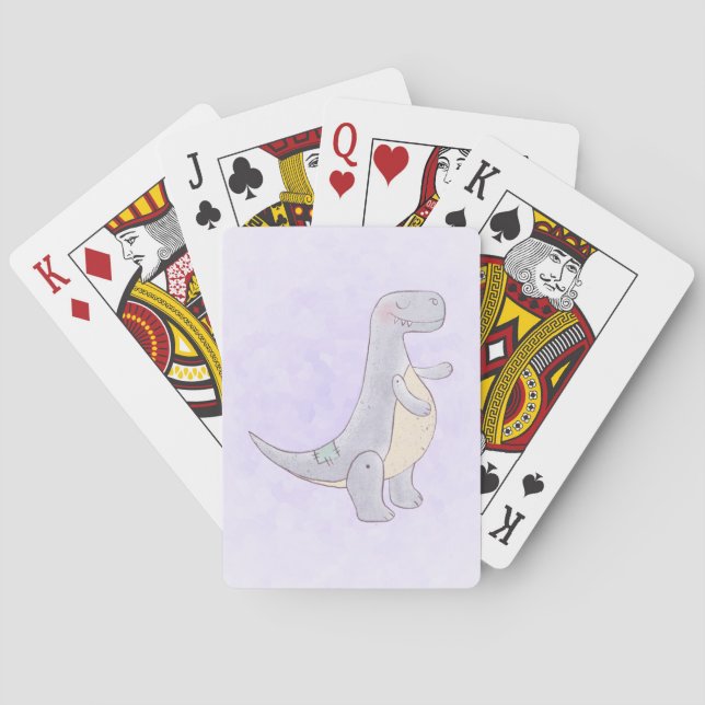 Cute Tyrannosaurus Rex Dinosaur Toy Poker Cards (Back)