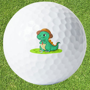 Cute Tyrannosaurus Rex on Putting Green Golf Balls