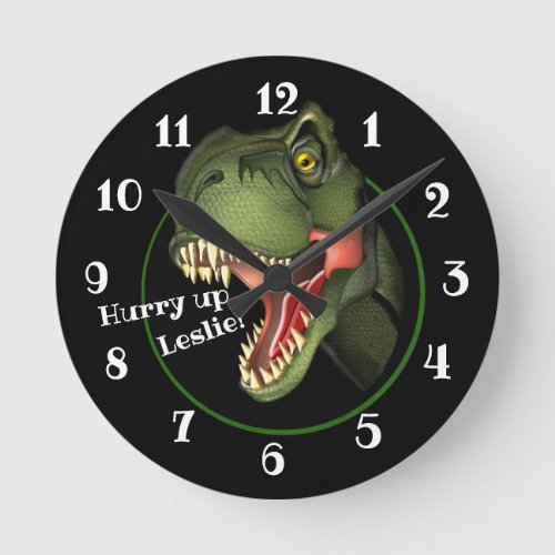 Cute Tyrannosaurus Rex Round Clock