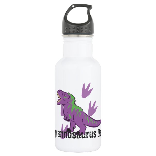 Cute Tyrannosaurus Rex Stainless Steel Water Bottle (Front)