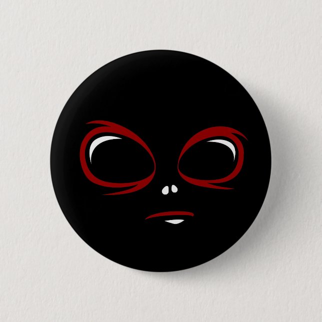 Cute ufo face monster  button (Front)