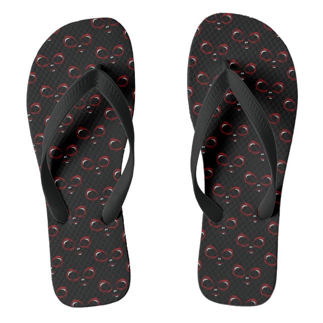 Cute ufo face monster  flip flops (Footbed)