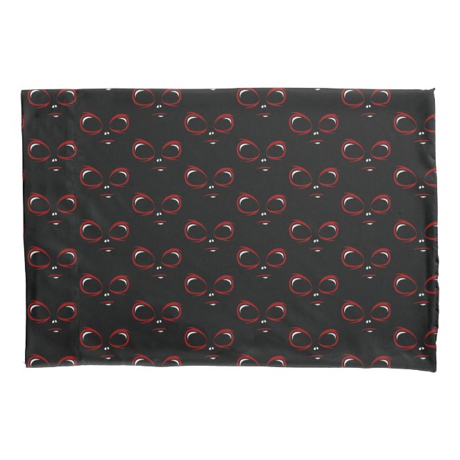 Cute ufo face monster  throw pillow button case (Front-Left)