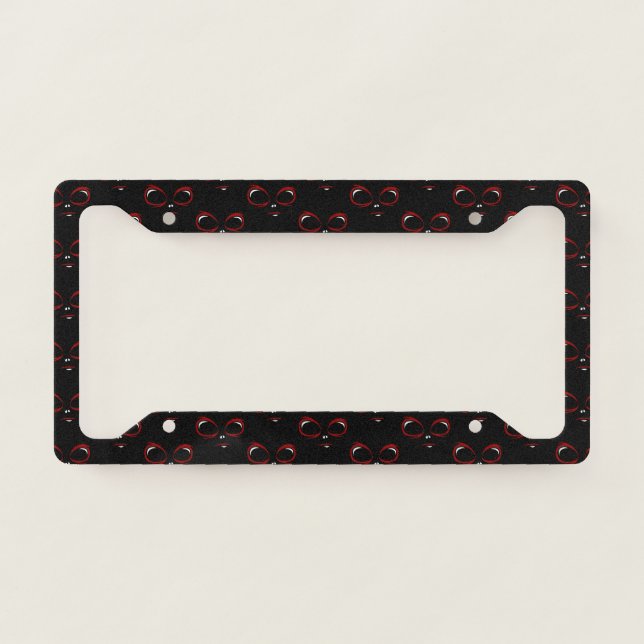 Cute ufo face monster  throw pillow button license plate frame (Front)
