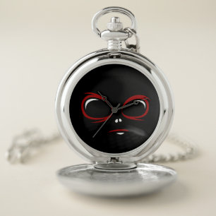 Cute ufo face monster throw pillow pocket watch