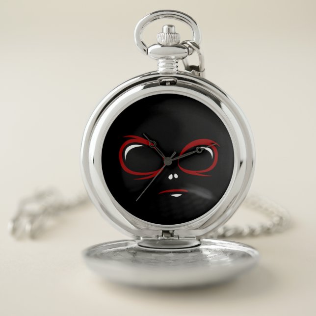 Cute ufo face monster  throw pillow pocket watch (Inside)