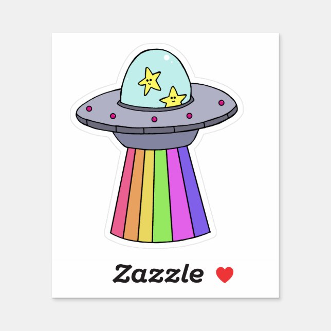 Cute UFO Rainbow Sticker (Sheet)