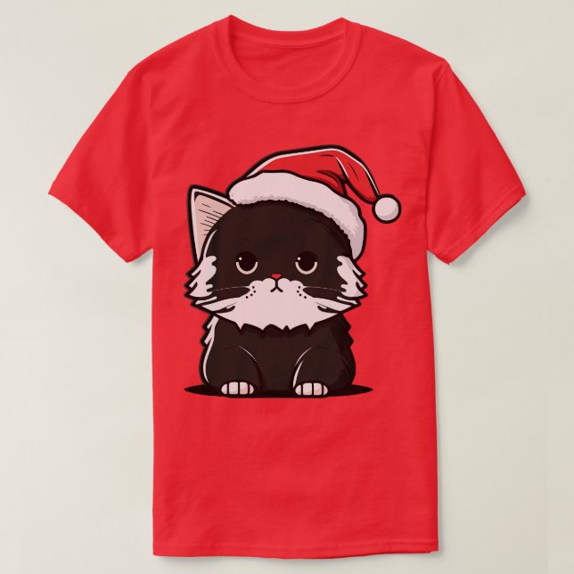 Cute Ugly Christmas Cat Gift Funny Cat Christmas 2 T-Shirt (Design Front)