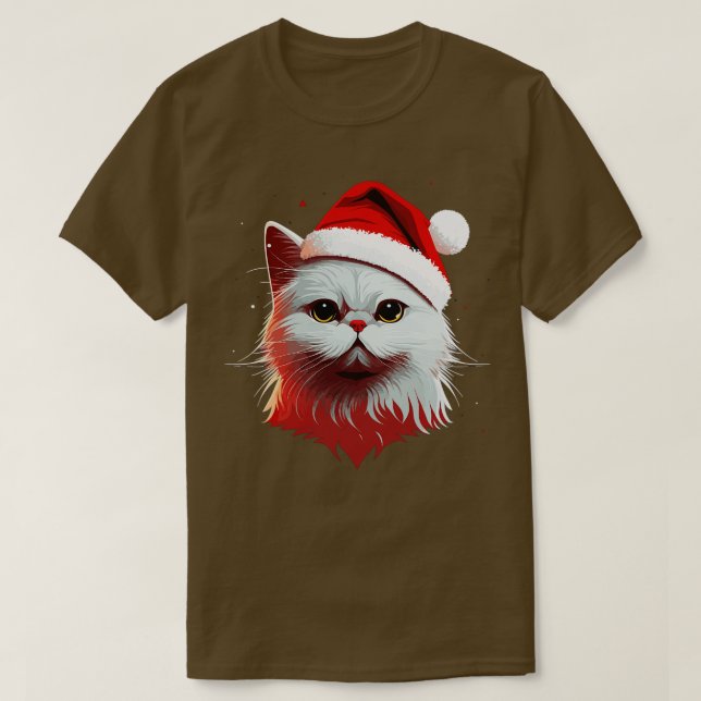Cute Ugly Christmas Cat Gift Funny Cat Christmas T-Shirt (Design Front)