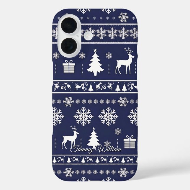 cute ugly christmas sweater pattern Case-Mate iPhone case (Back)