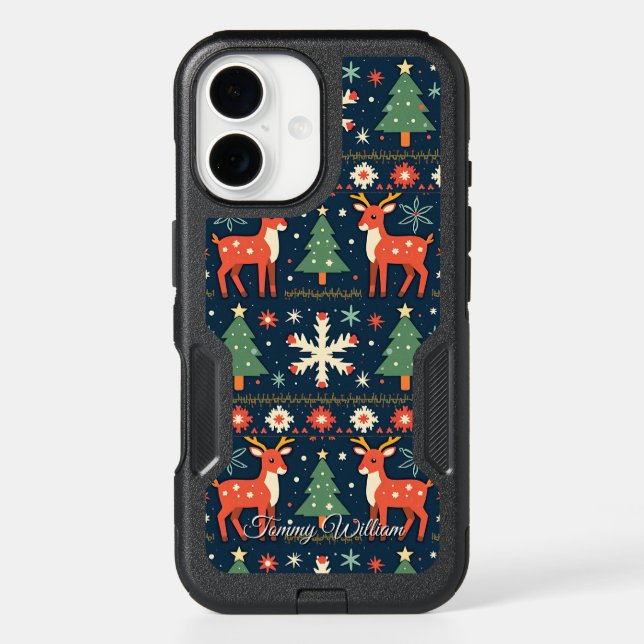 Cute Ugly Christmas Sweater Pattern Otterbox iPhone Case (Back)