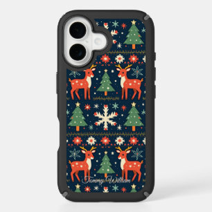 Cute Ugly Christmas Sweater Pattern iPhone 16 Case
