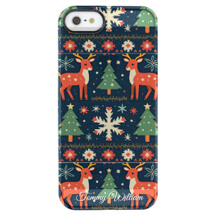 Cute Ugly Christmas Sweater Pattern Clear iPhone SE/5/5s Case
