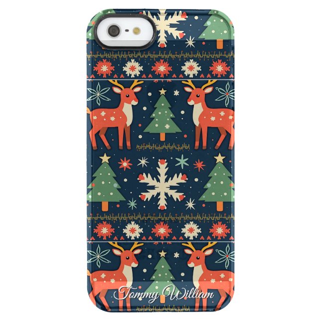 Cute Ugly Christmas Sweater Pattern Uncommon iPhone Case (Back)