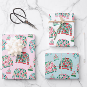Cute Ugly Christmas Sweaters Wrapping Paper Sheets