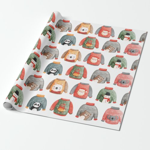 Cute Ugly Sweater Christmas Holiday Party Wrapping Paper
