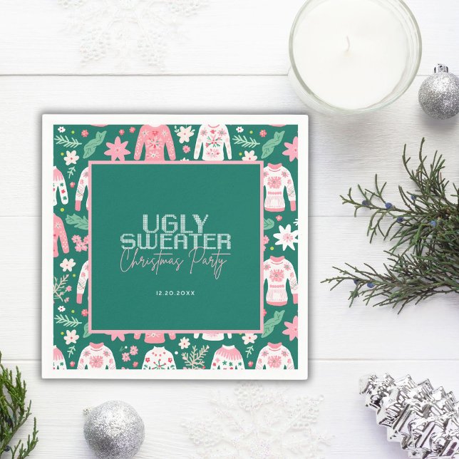 Cute Ugly Sweater Christmas Party Napkins (Creator Uploaded)