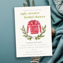 Cute Ugly Sweater Leaf Winter Bridal Shower Invite