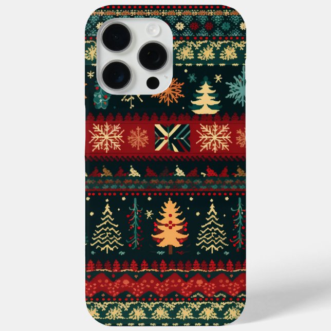 Cute Ugly Sweater Pattern Christmas Case-Mate iPhone Case (Back)