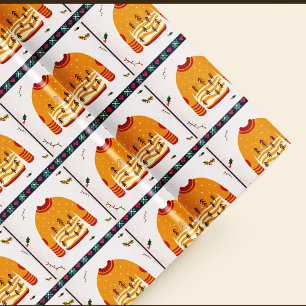 Cute Ugly Sweater Pattern Christmas Gift Wrapping Paper