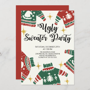 Cute Ugly Sweater Winter Party Invitation