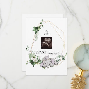 Cute Ultrasound Thanks Baby Girl Viewpoint Thank You Card