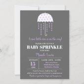 Cute Umbrella Lavender Sprinkle or Baby Shower Invitation (Front)
