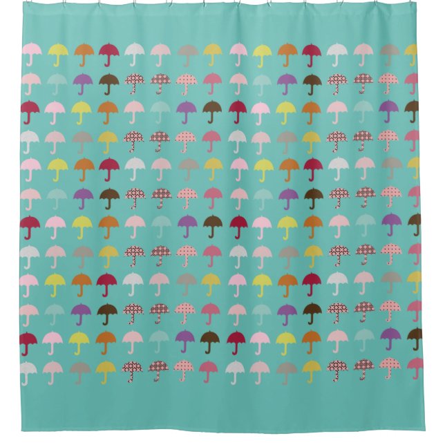 Cute Umbrella Pattern Shower Curtain (Front)