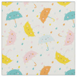 Cute Umbrellas and Raindrops Fabric