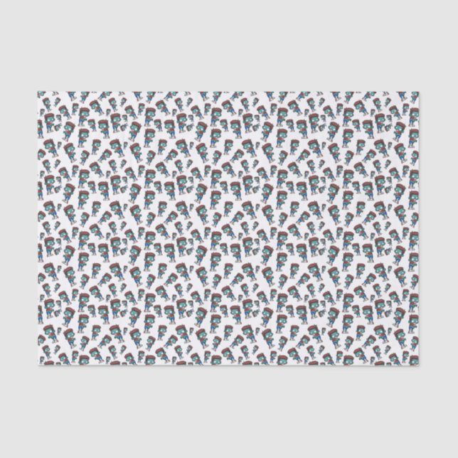Cute Undead Zombie Pattern Creepy Cool Tissue Paper (Front)