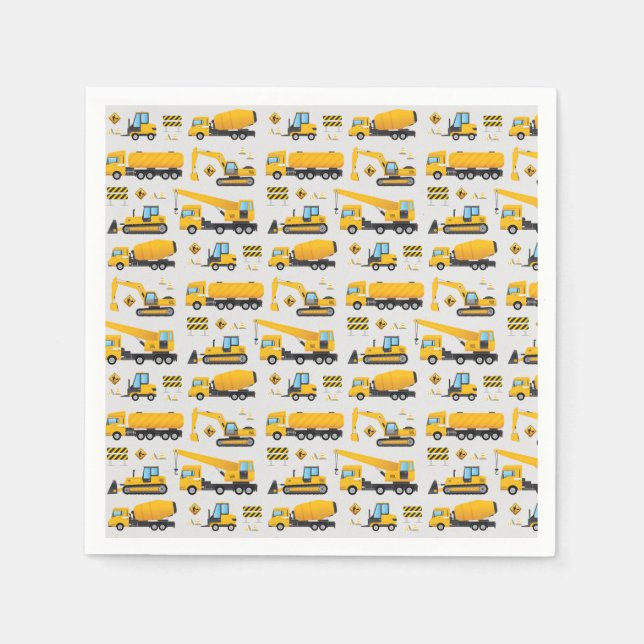 Cute Under Construction Tool for Party Decor Paper Napkins (Front)