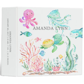 Cute Under the Sea Baby Photo Album 3 Ring Binder
