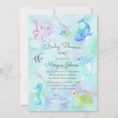 Cute Under the Sea Baby Shower By Mail Invitation (Front)