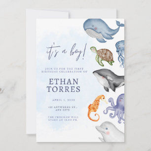 Cute Under the Sea Baby Shower Invitation