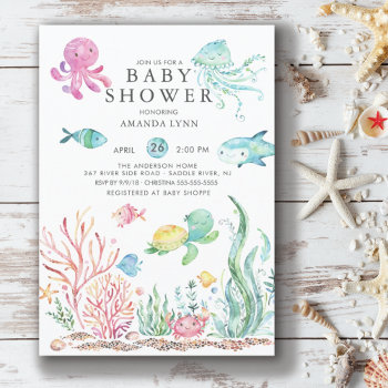 Cute Under The Sea Baby Shower Invitation by invitationstop at Zazzle