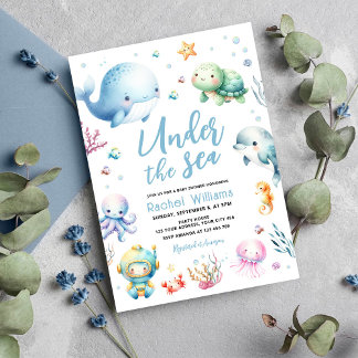 Cute Under the Sea Baby Shower Invitation