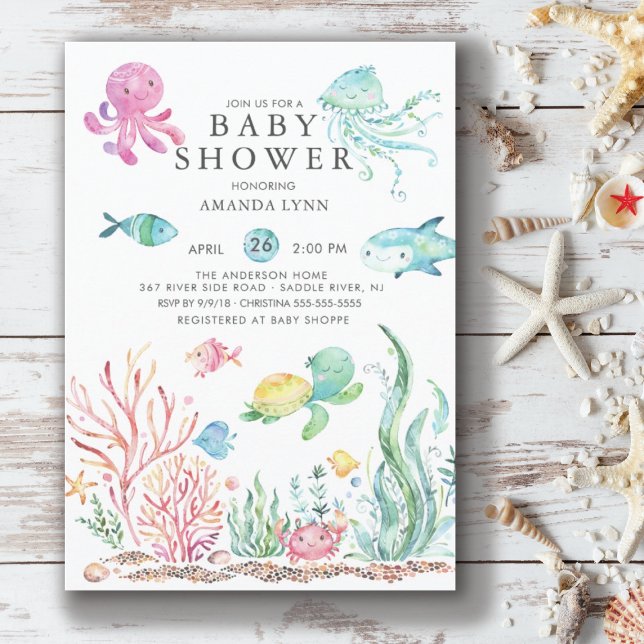Cute Under the Sea Baby Shower Invitation (Creator Uploaded)