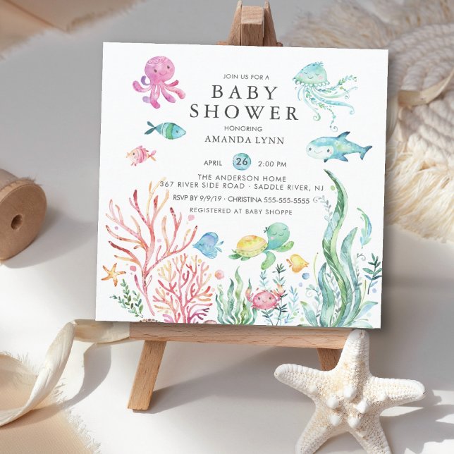 Cute Under the Sea Baby Shower Invitation (Creator Uploaded)