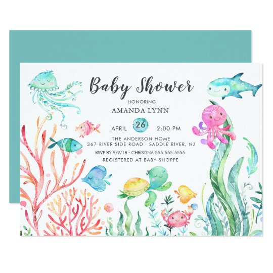 Cute Under the Sea Baby Shower Invitation